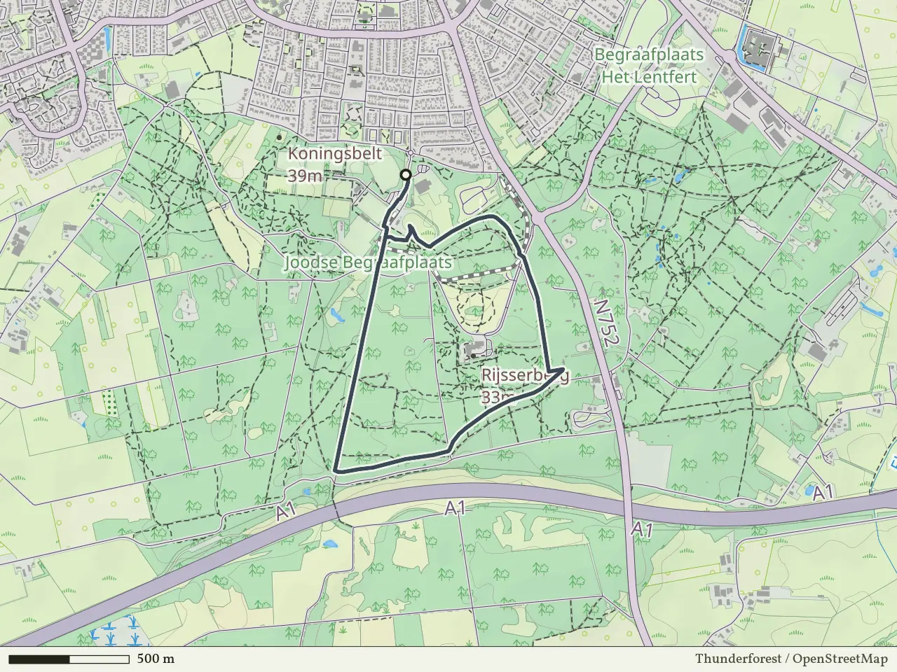 Gele route vanaf Koerbelt, Rijssen