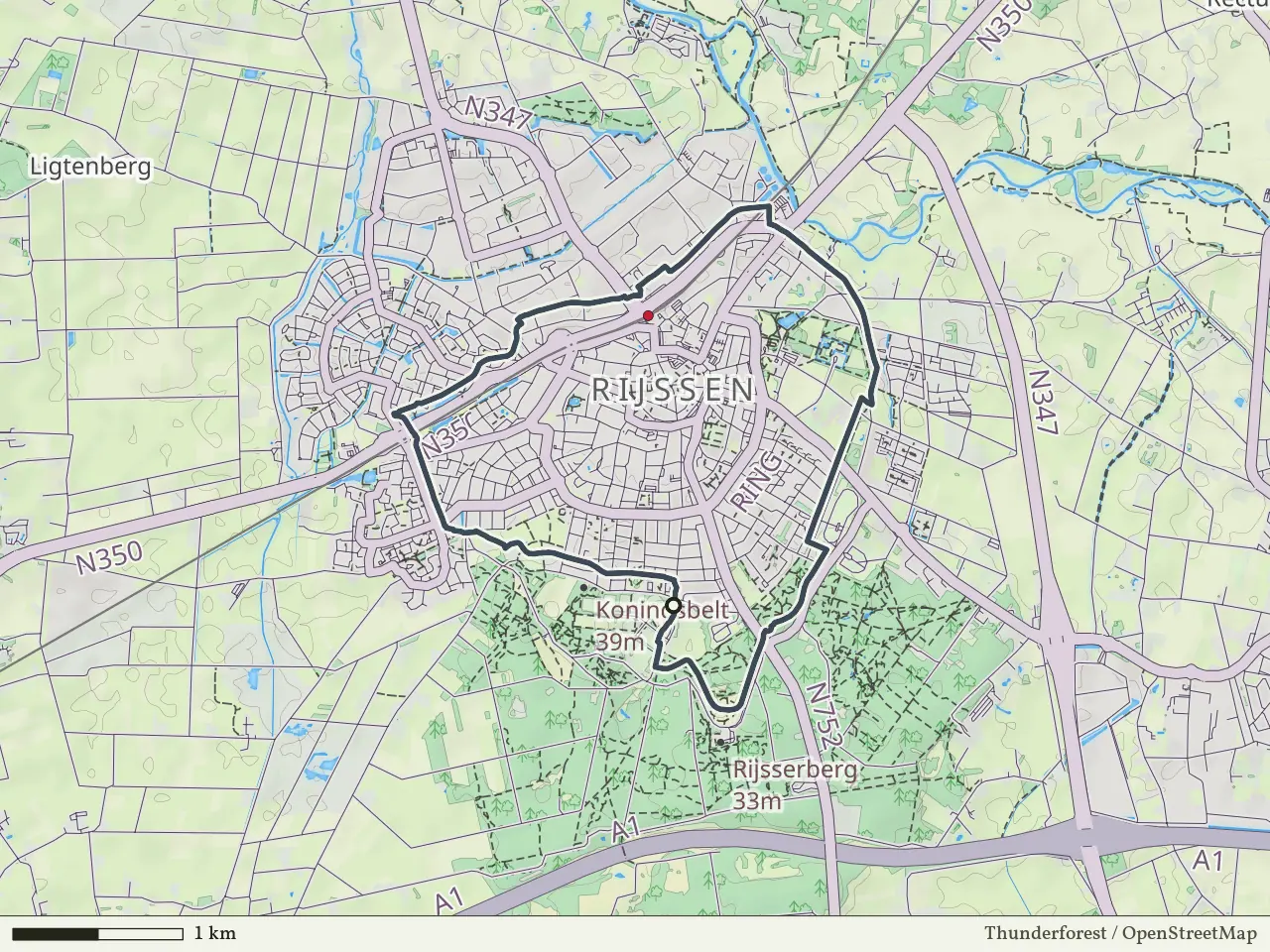 Oranje route vanaf Koerbelt, Rijssen