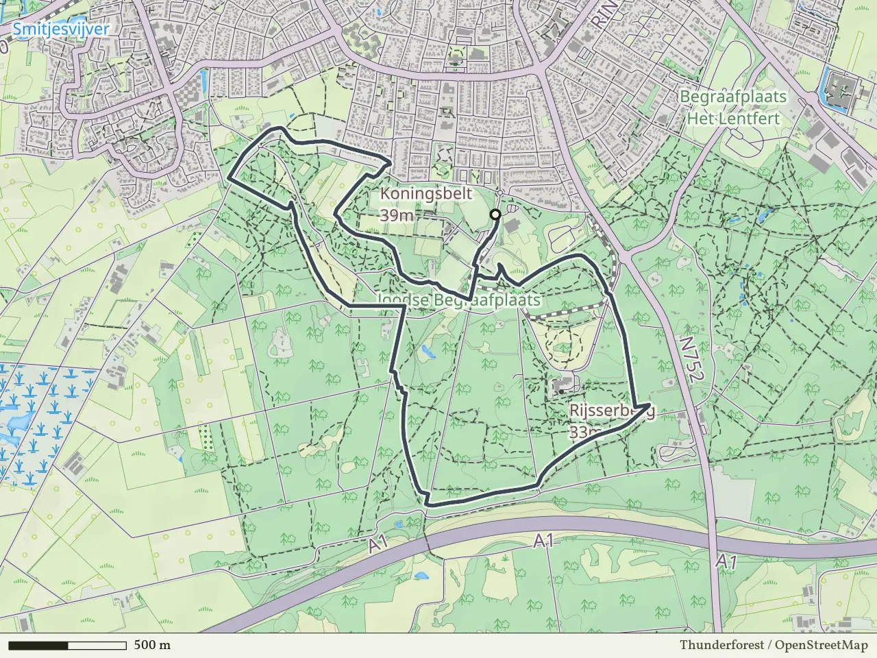 Blauwe route vanaf Koerbelt, Rijssen