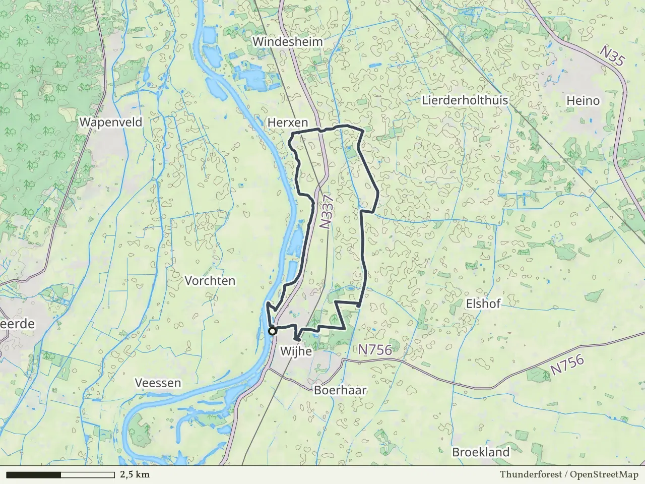 Oranje route vanaf Wijhe, Salland