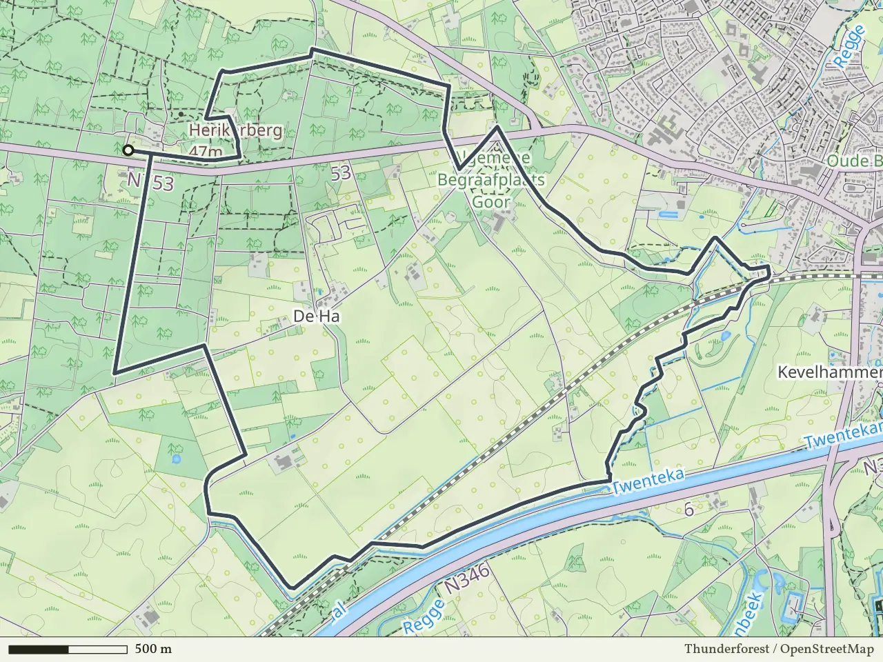 Rode route vanaf Herikerberg, Markelo