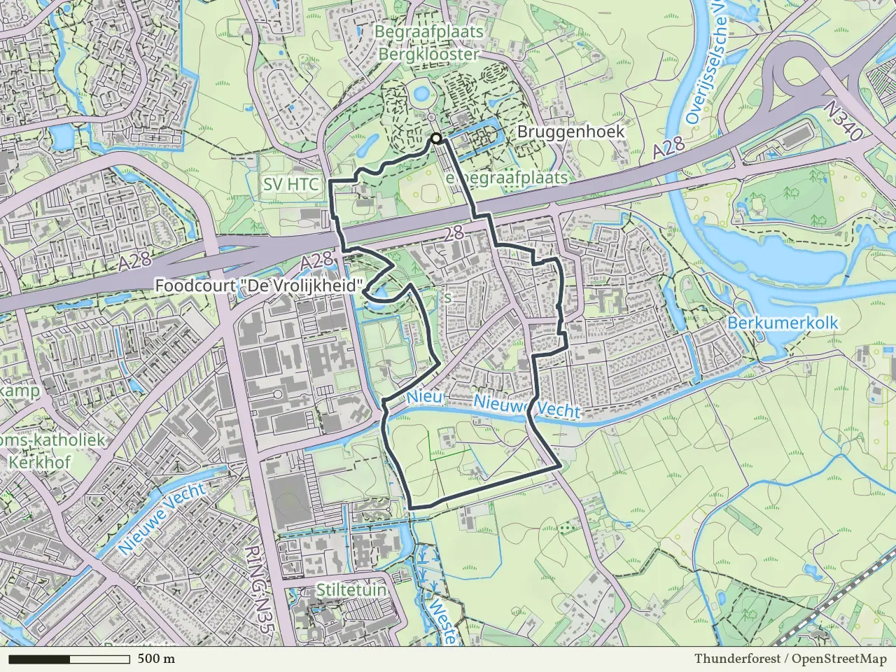Blauwe route vanaf Berkum, Zwolle