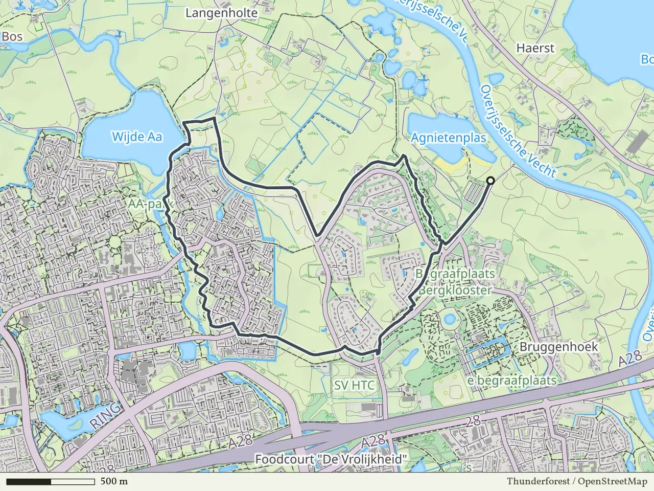 Paarse route vanaf Agnietenberg, Zwolle
