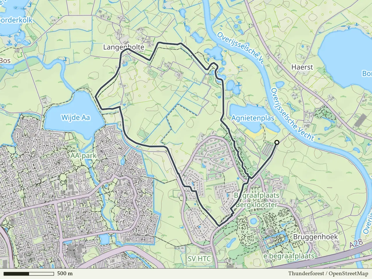 Gele route vanaf Agnietenberg, Zwolle