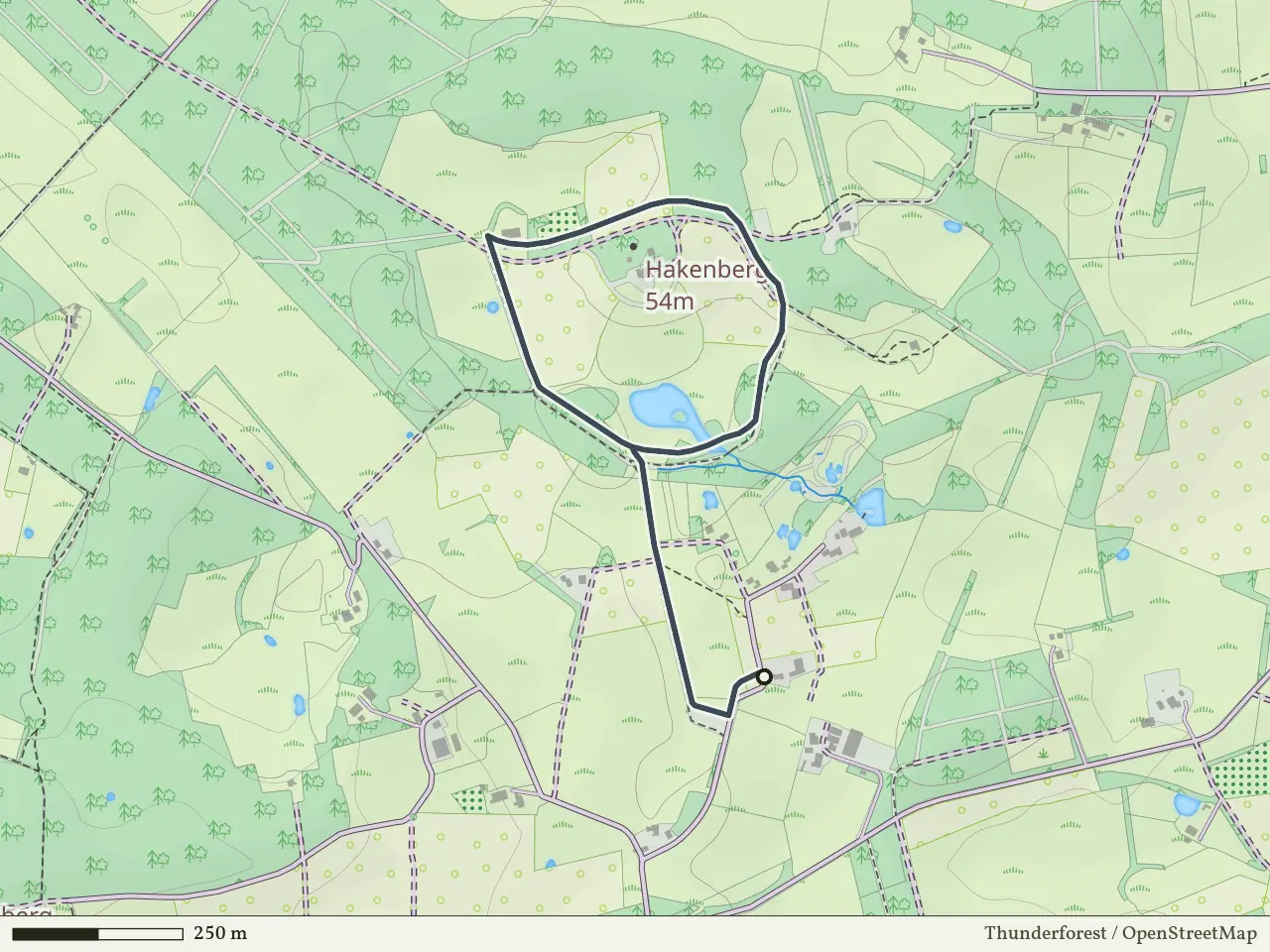 Rode route vanaf Hakenberg, De Lutte