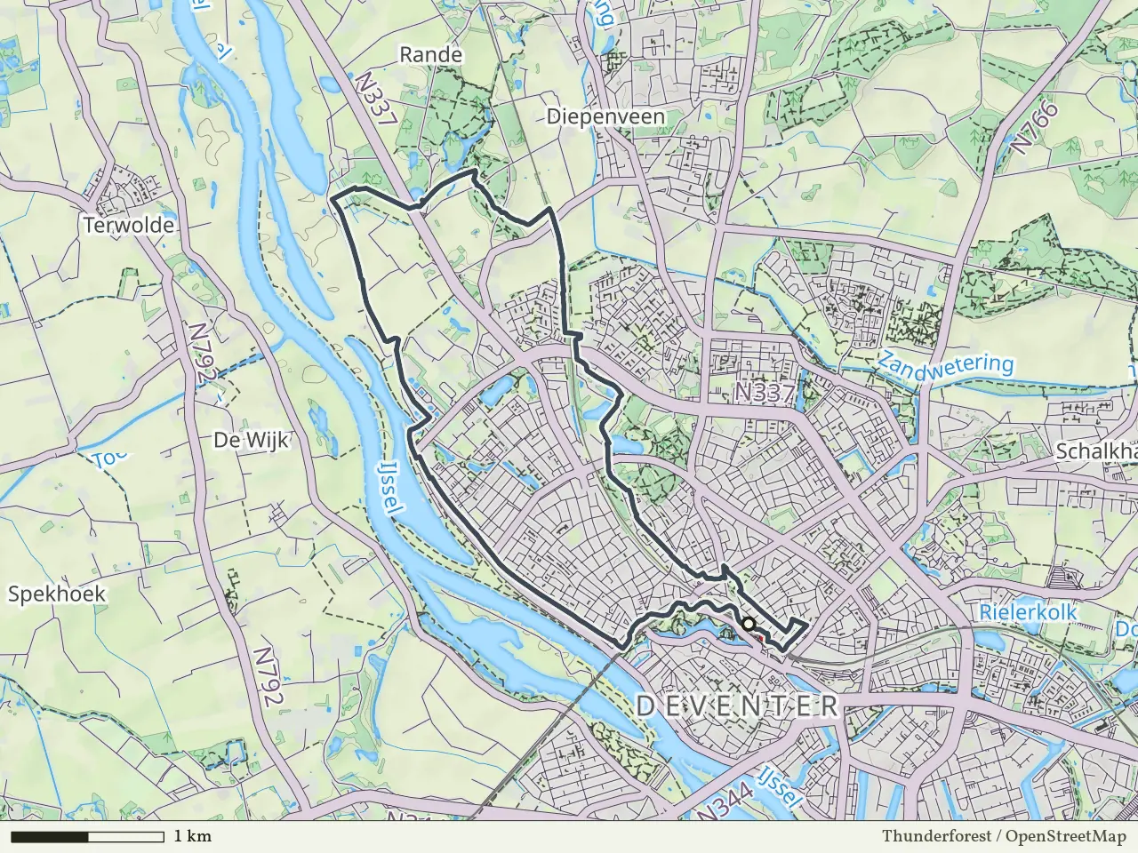 Paarse route vanaf Deventer, Salland