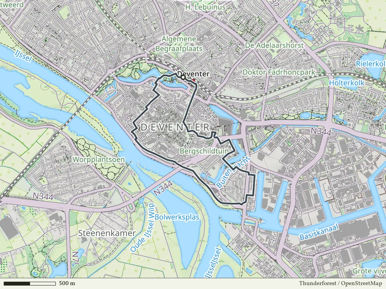 Rode route vanaf Deventer, Salland