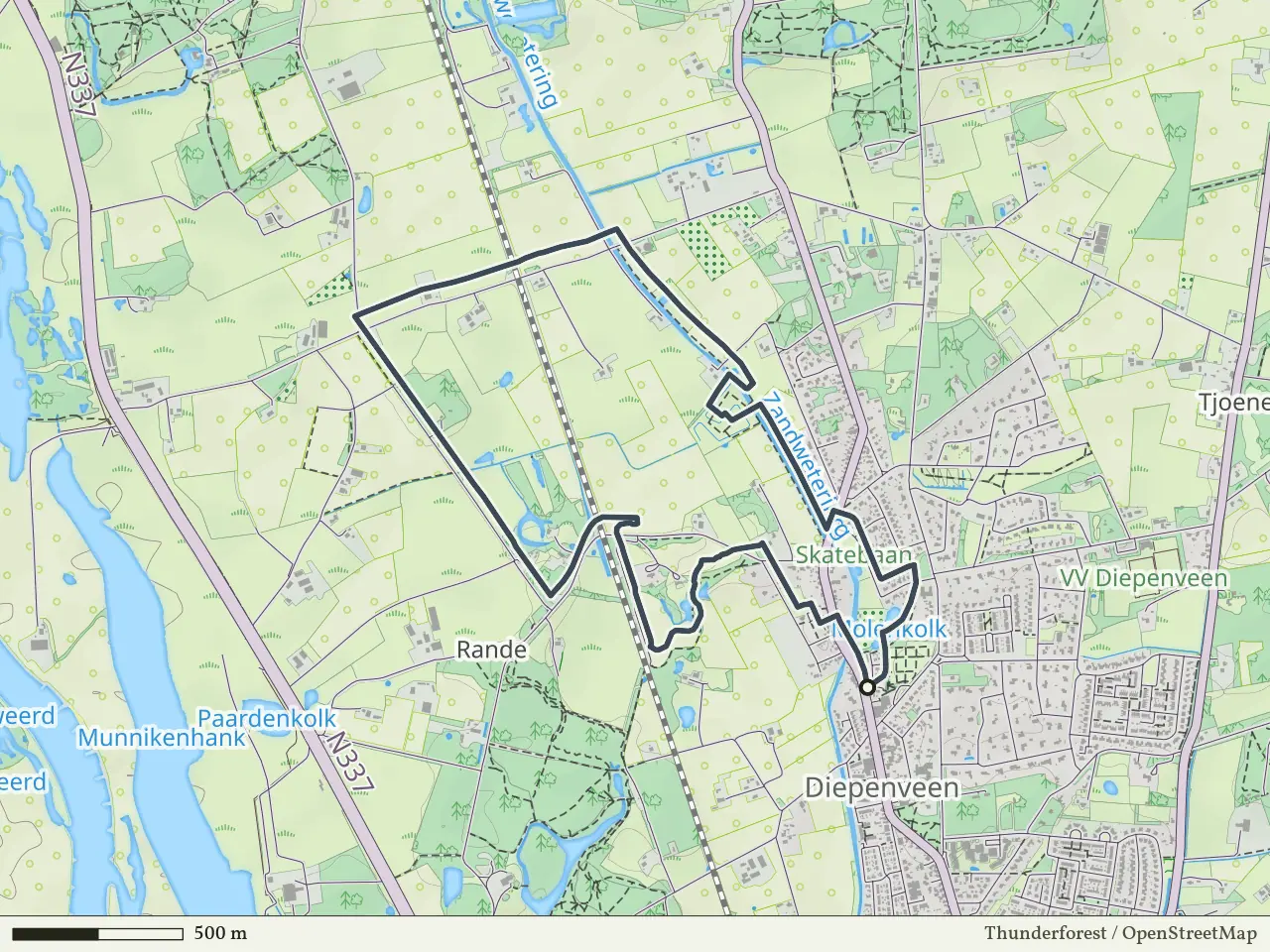 Groene route vanaf Diepenveen, Salland