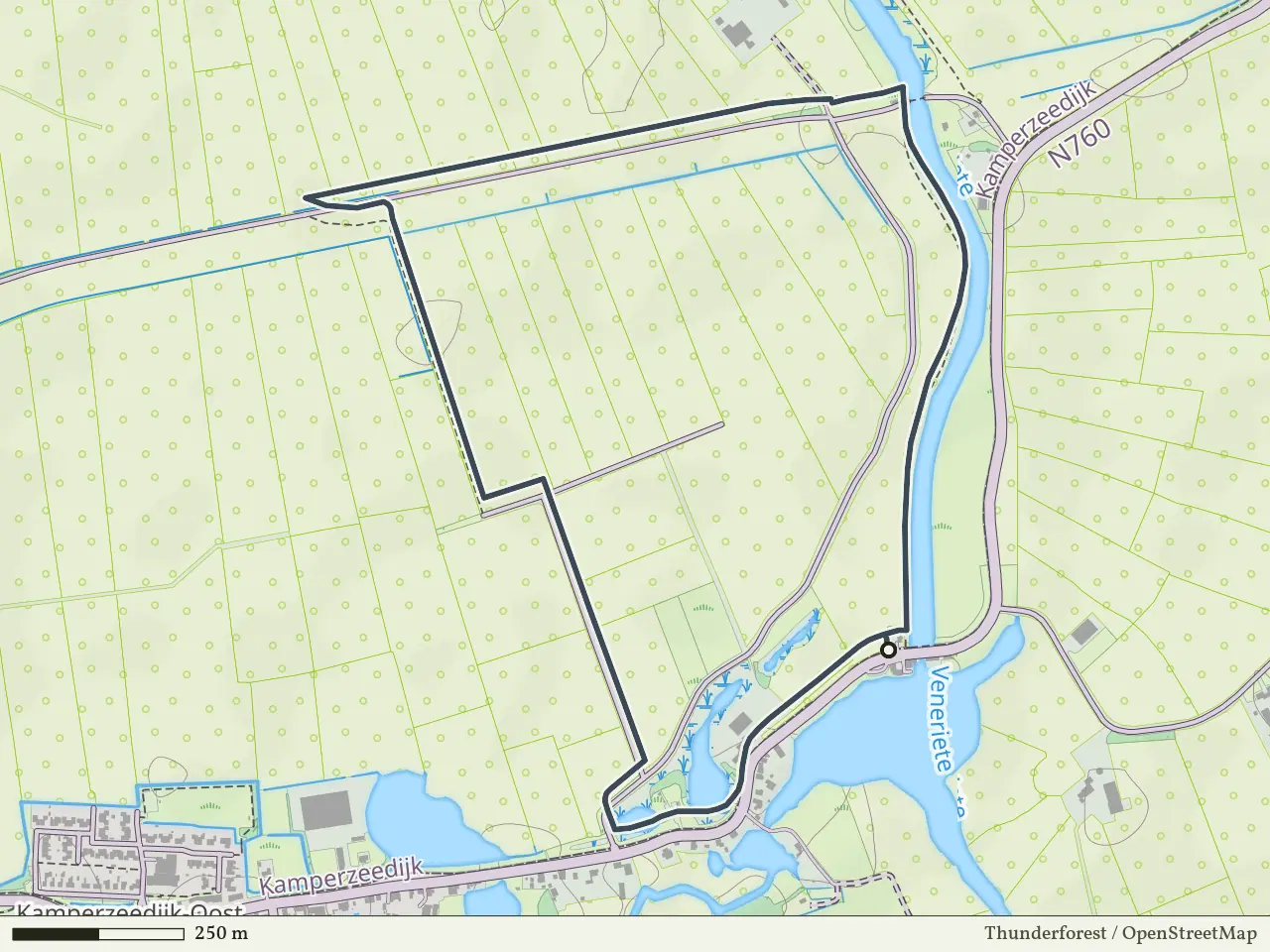 Rode route vanaf Stoomgemaal Mastenbroek, Genemuiden