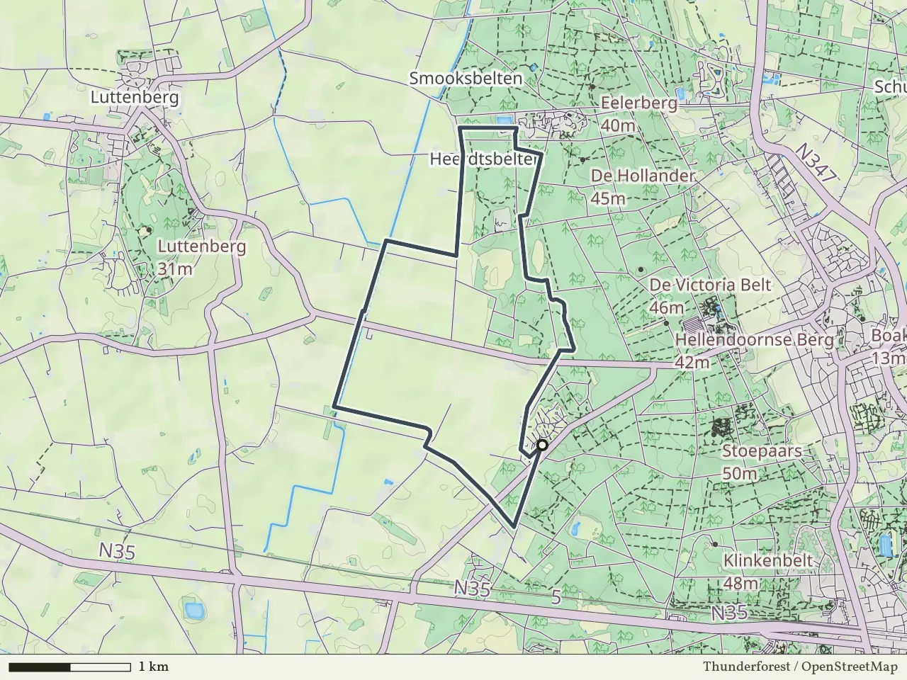 Rode route vanaf Hellendoornse Berg, Haarle