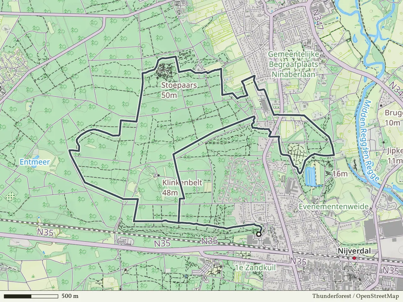 Rode route vanaf Het Ravijn, Nijverdal