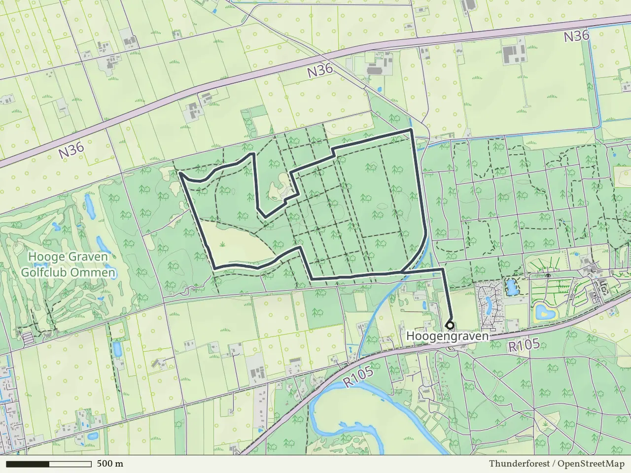 Rode route vanaf Stegeren, Ommen