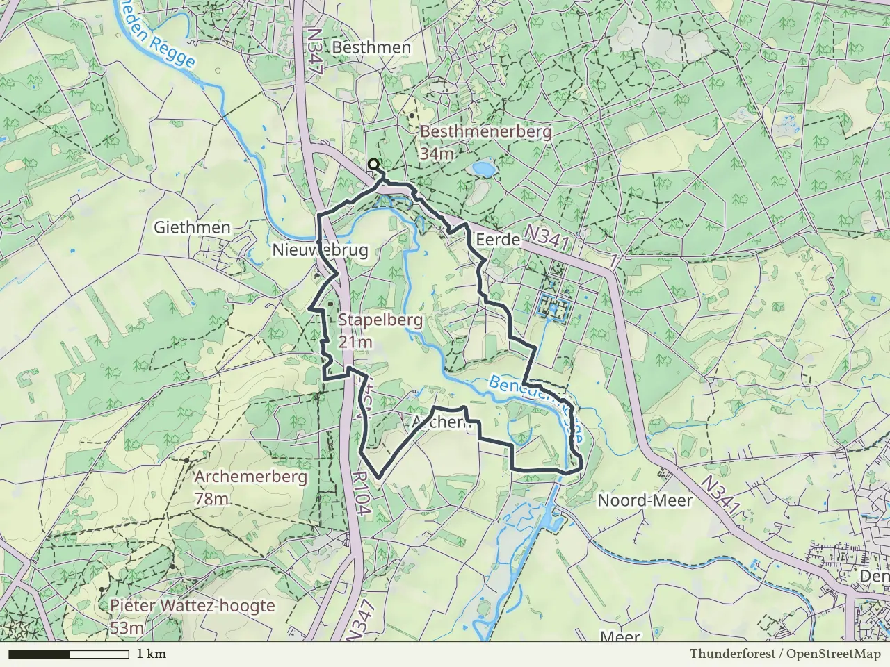 Gele route vanaf Steile Oever, Ommen