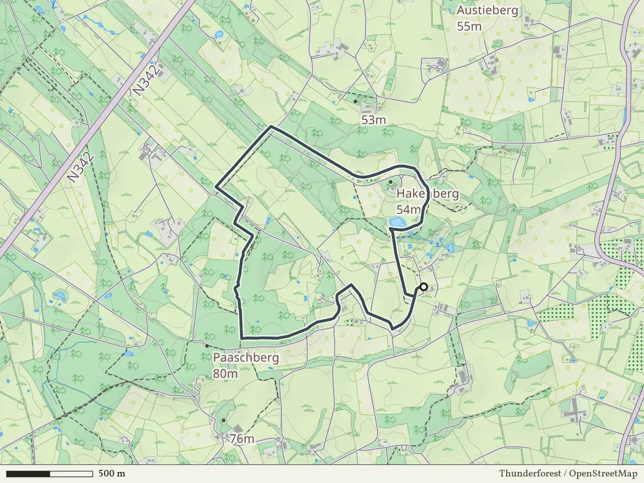 Oranje route vanaf Hakenberg, De Lutte