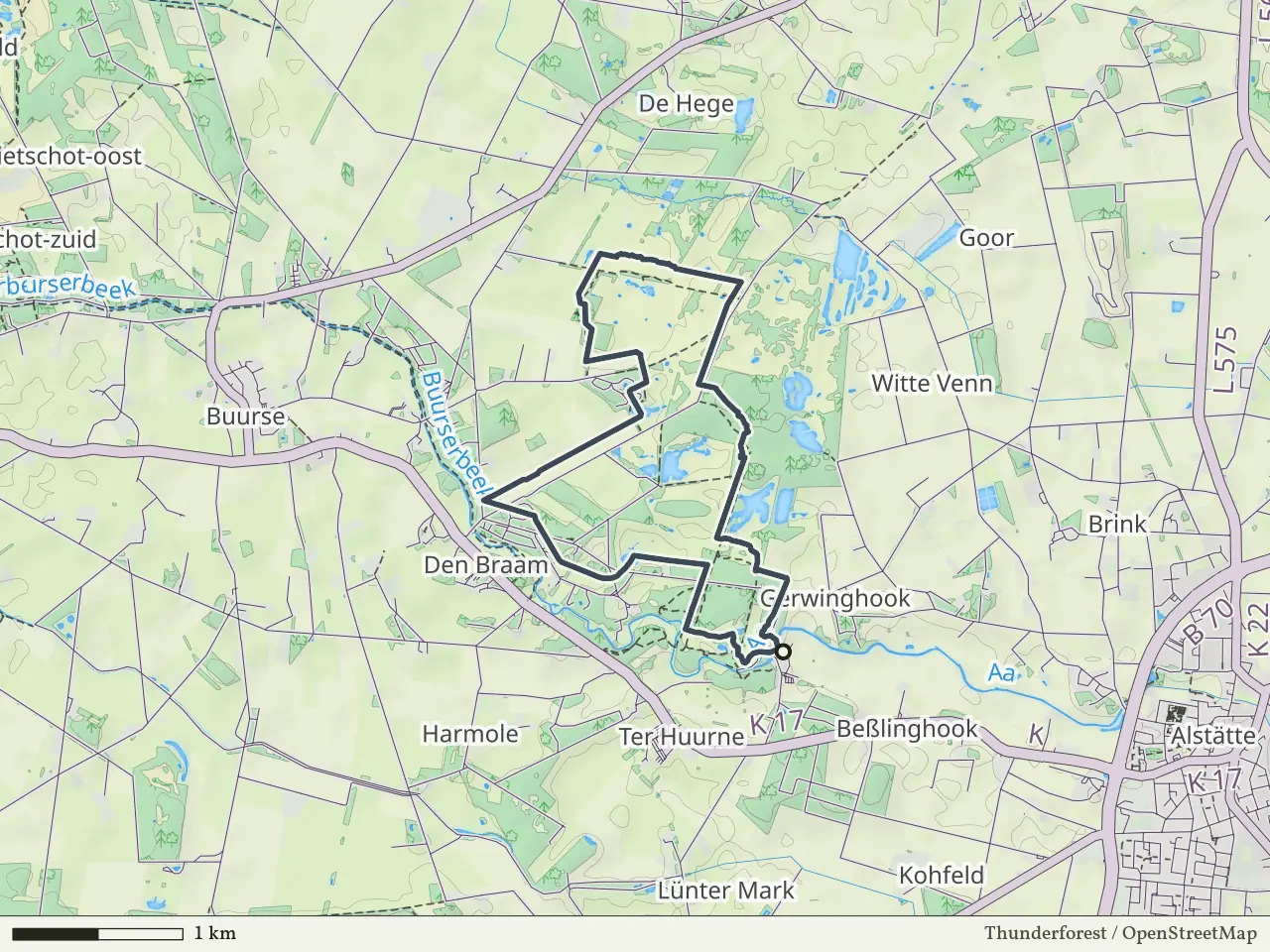 Paarse route vanaf Haarmühle, Haaksbergen