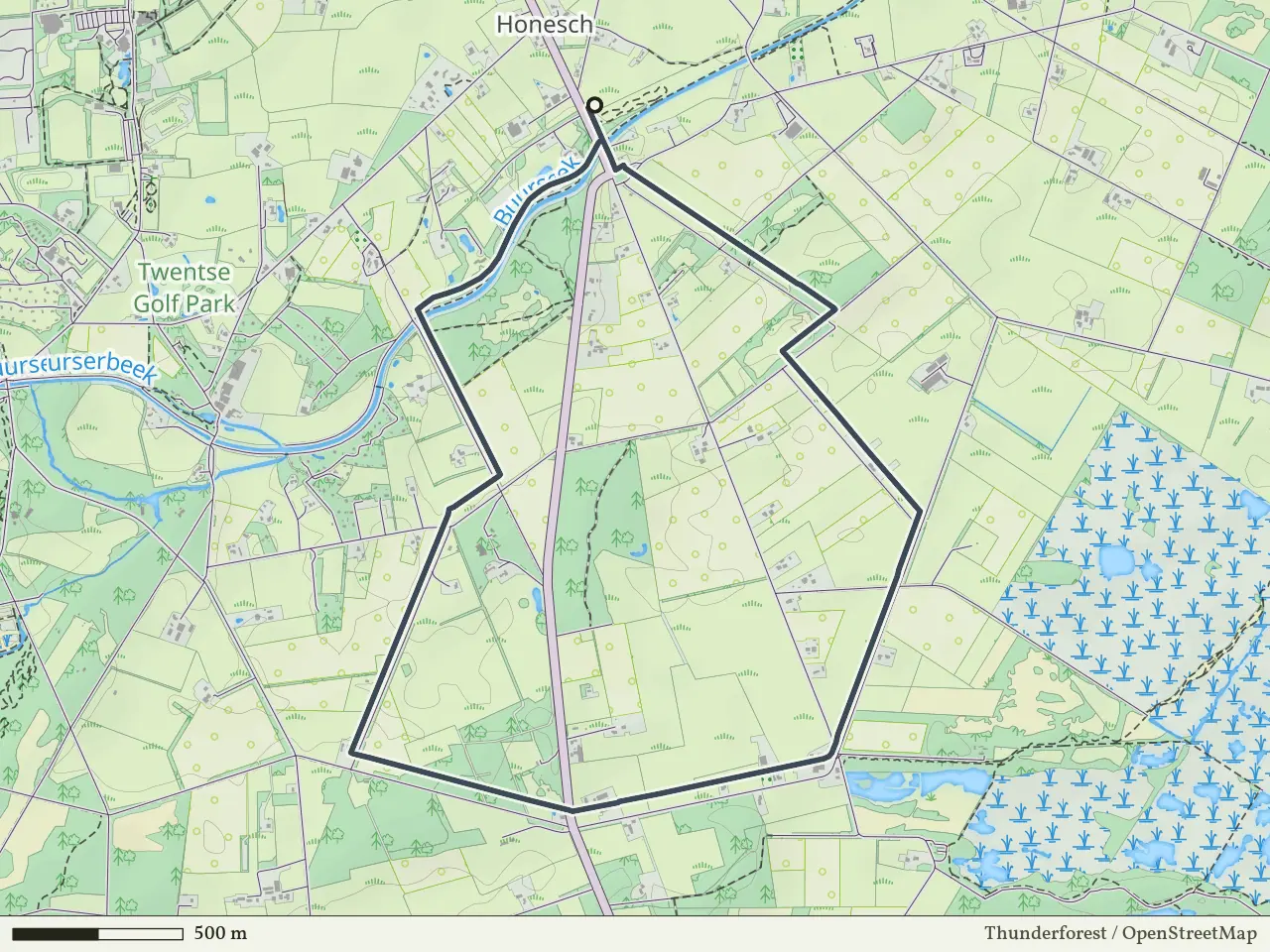 Gele route vanaf Honesch, Haaksbergen