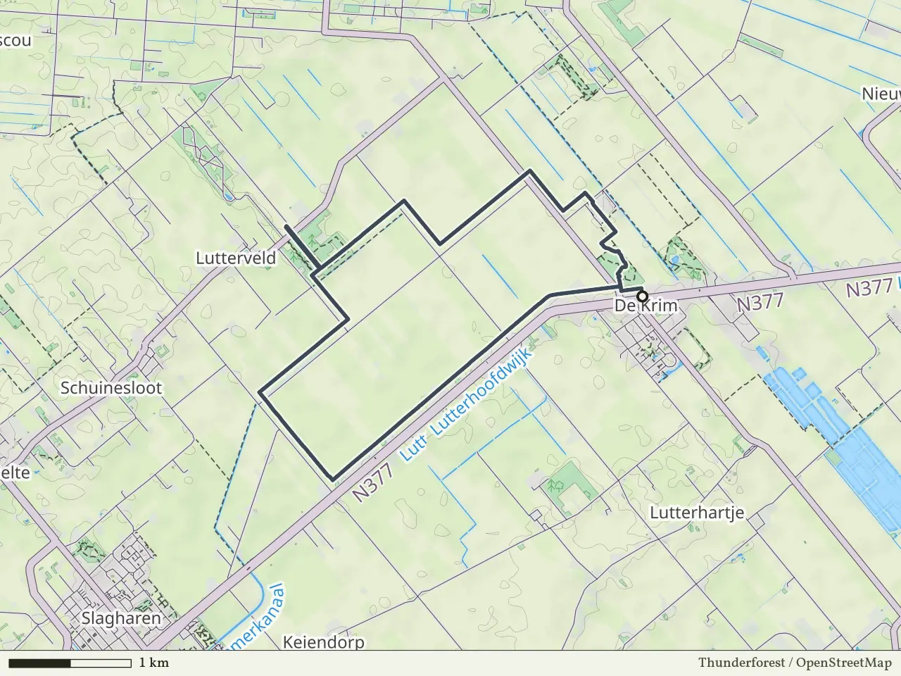 Paarse route vanaf De Krim, Hardenberg Oost