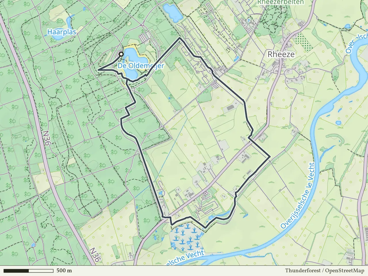 Blauwe route vanaf De Oldemeijer, Rheeze