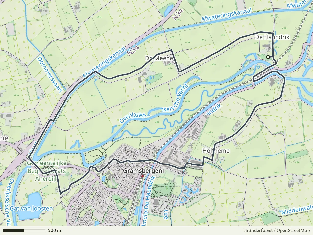Oranje route vanaf De Haandrik, Hardenberg Oost