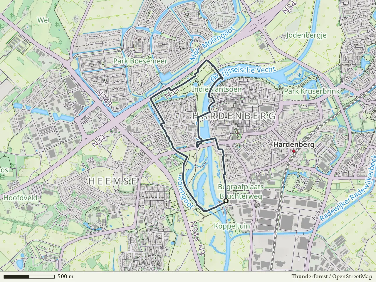 Rode route vanaf De Koppel, Hardenberg
