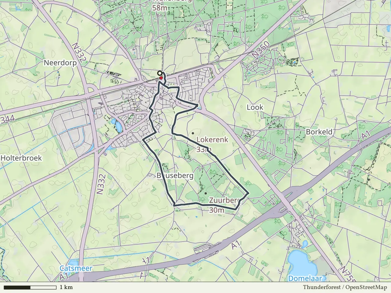 Blauwe route vanaf Holten, Rijssen/Holten