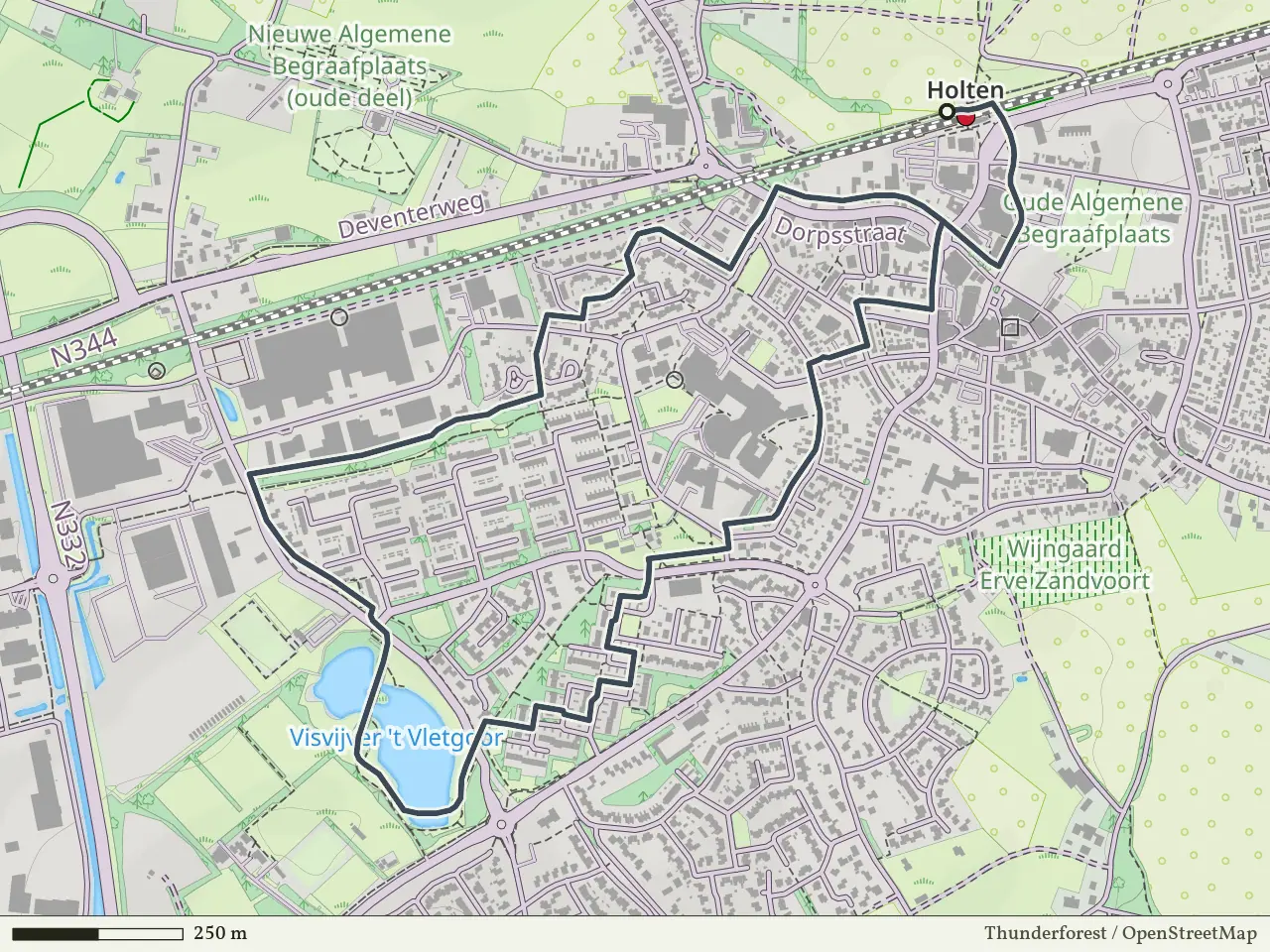 Gele route vanaf Holten, Rijssen/Holten