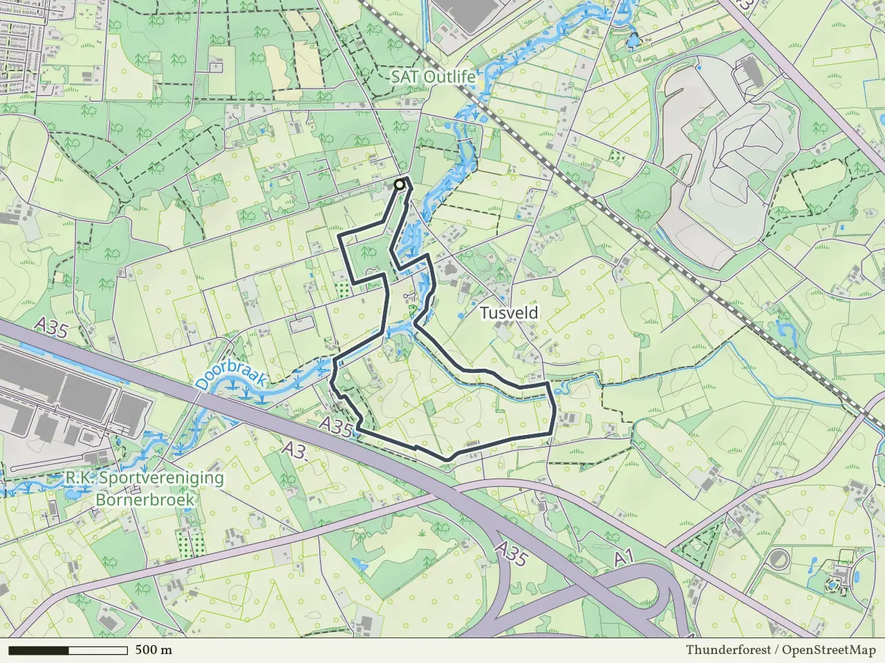 Rode route vanaf Tusveld, Bornerbroek