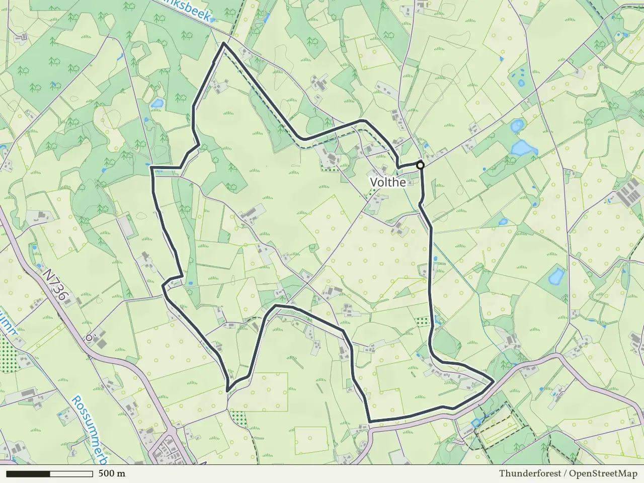 Blauwe route vanaf Volthe, Rossum