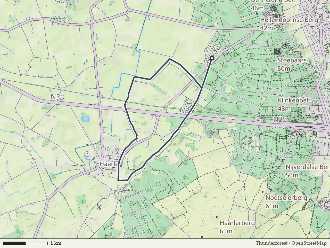 Paarse route vanaf Hellendoornse Berg, Haarle