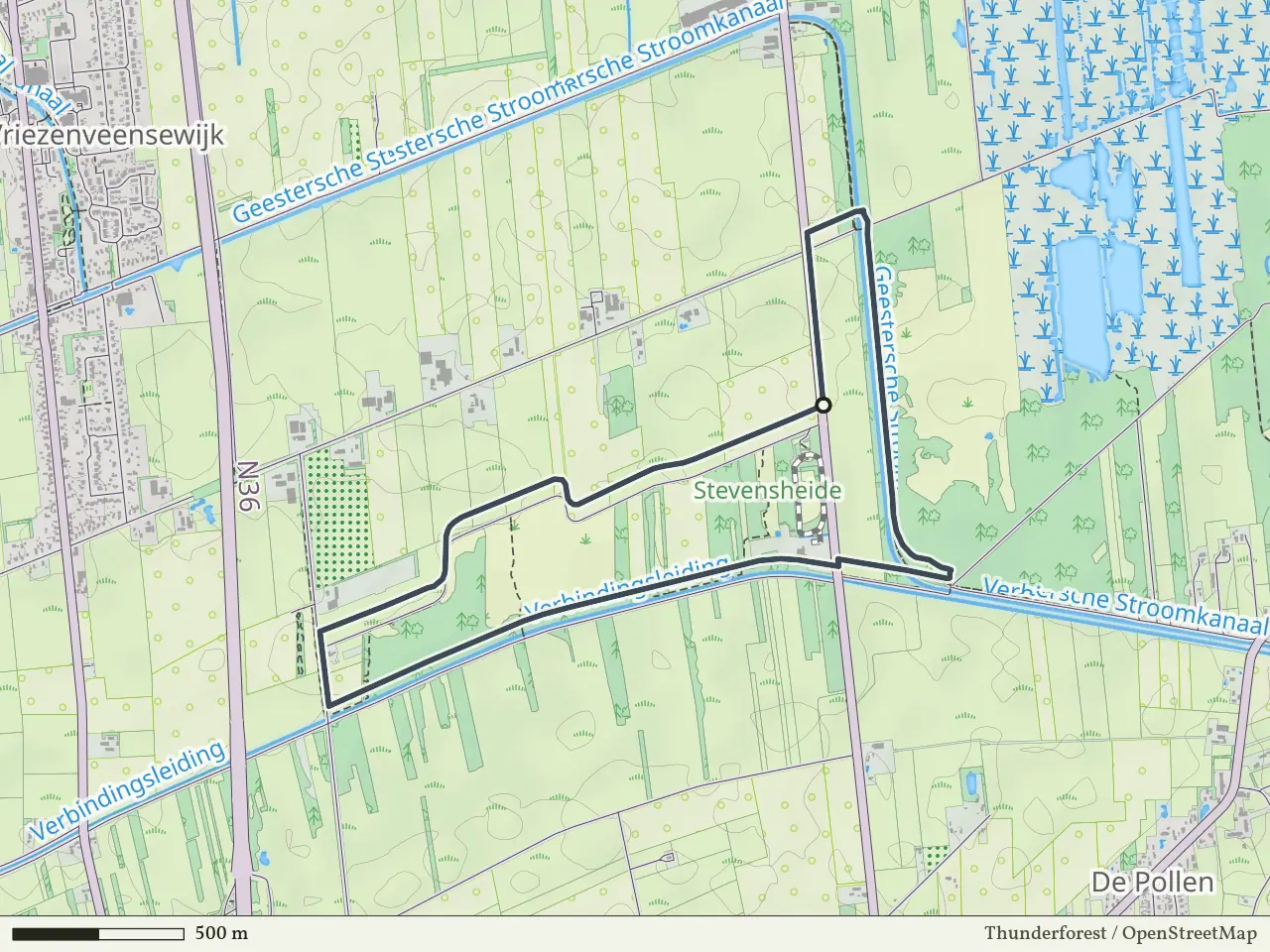 Rode route vanaf Engbertsdijkvenen, Vriezenveen