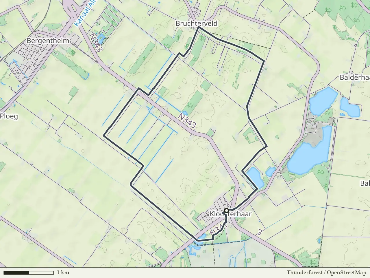 Oranje route vanaf Kloosterhaar, Vriezenveen