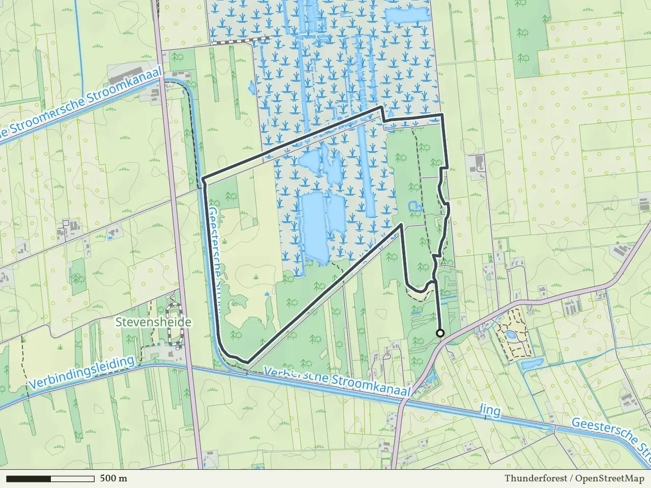 Gele route vanaf De Pollen, Bruinehaar
