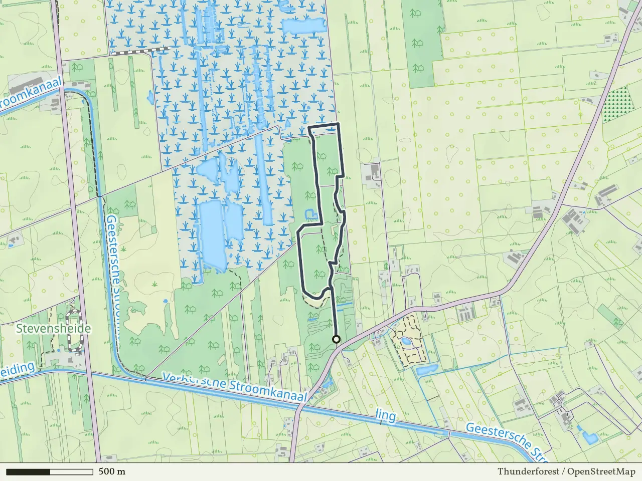 Rode route vanaf De Pollen, Bruinehaar