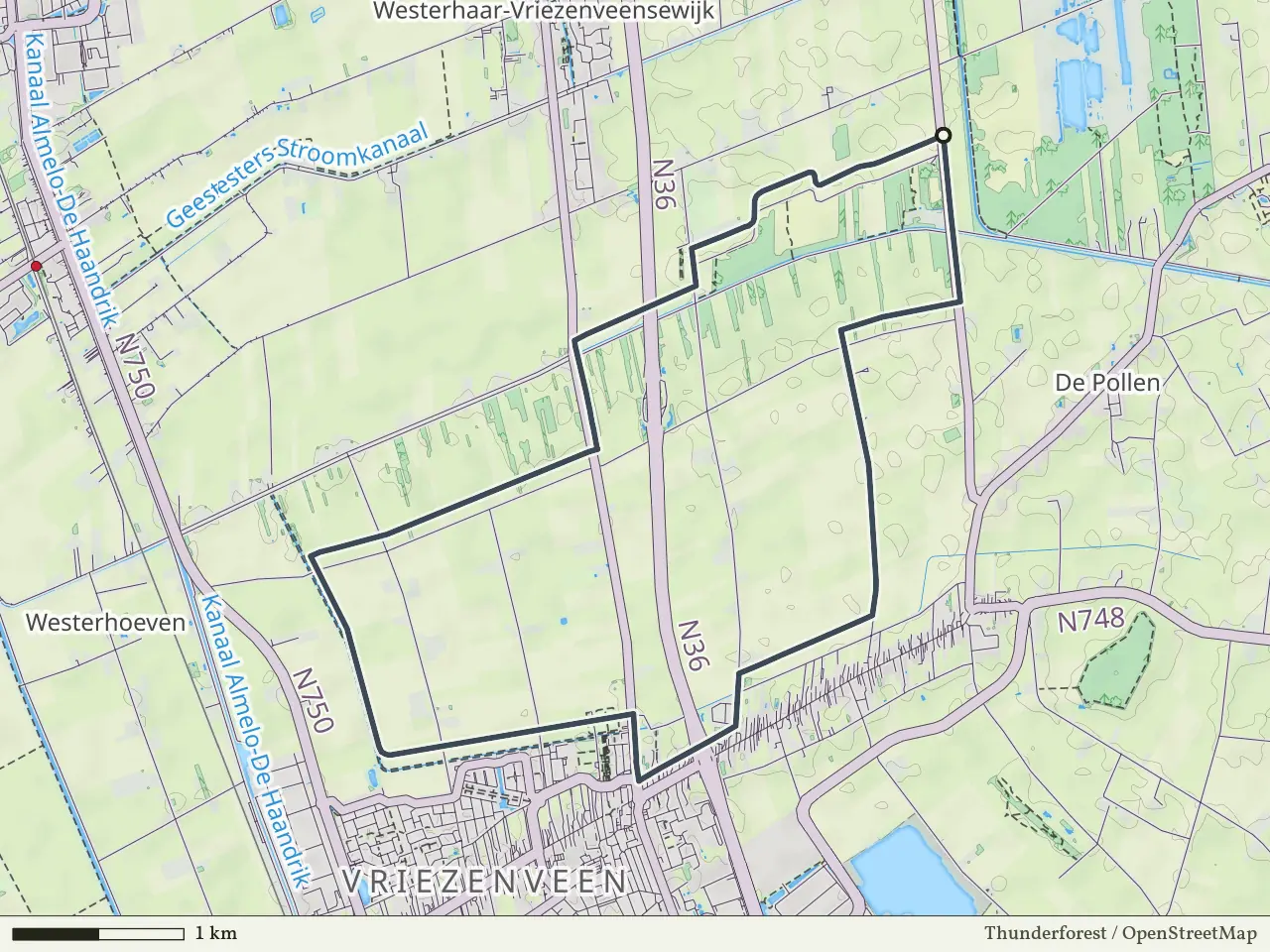 Groene route vanaf Engbertsdijkvenen, Vriezenveen