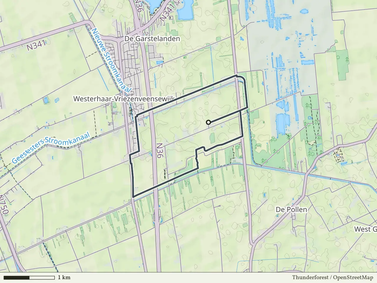Gele route vanaf Bakkershoopvenen, Westerhaar-Vriezenveensewijk