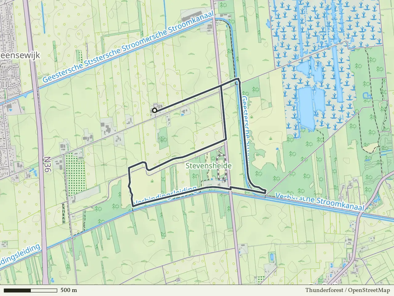 Oranje route vanaf Bakkershoopvenen, Westerhaar-Vriezenveensewijk