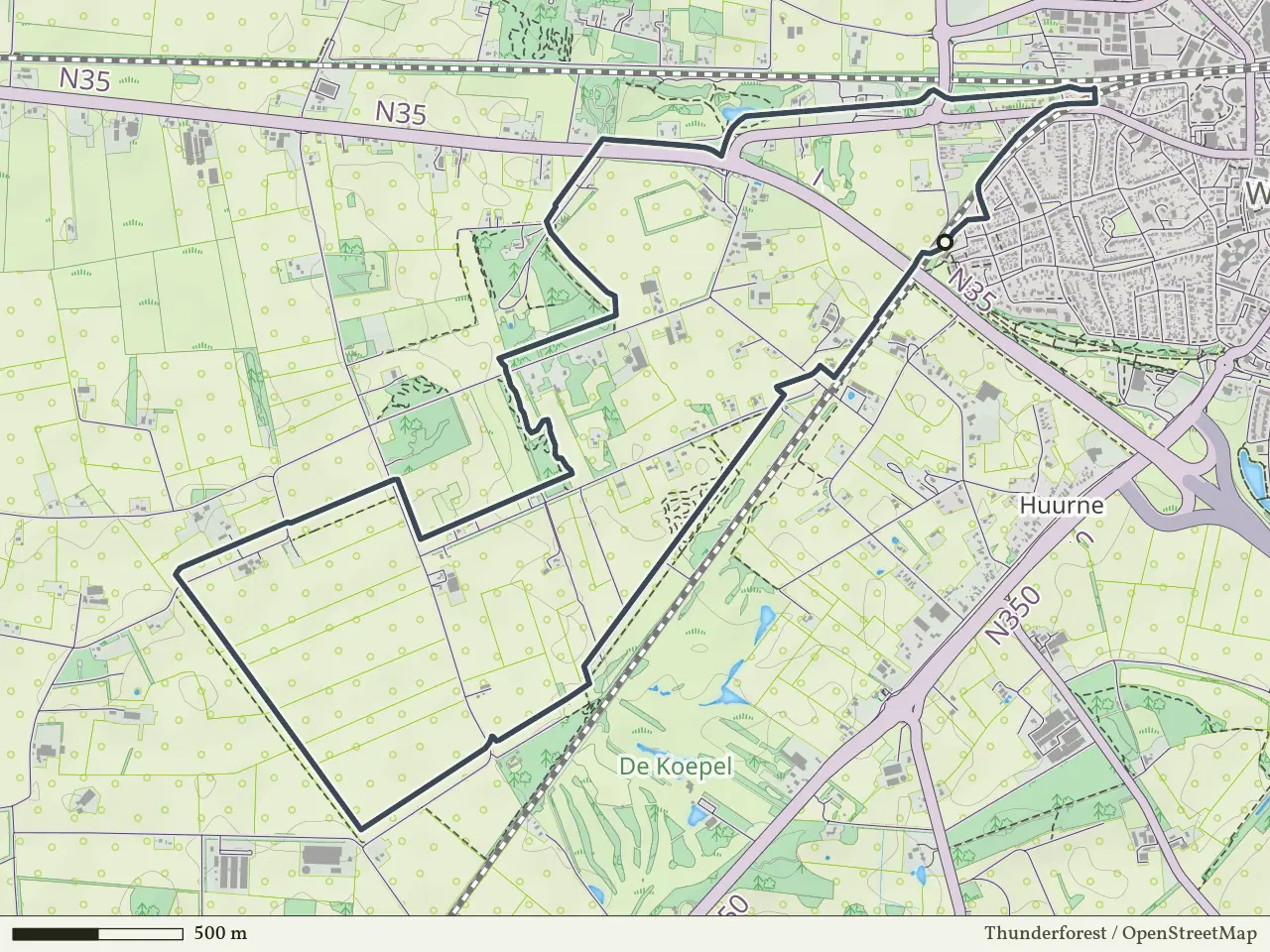 Groene route vanaf Huurne, Wierden