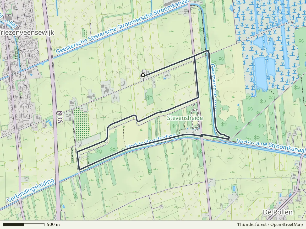 Rode route vanaf Bakkershoopvenen, Westerhaar-Vriezenveensewijk