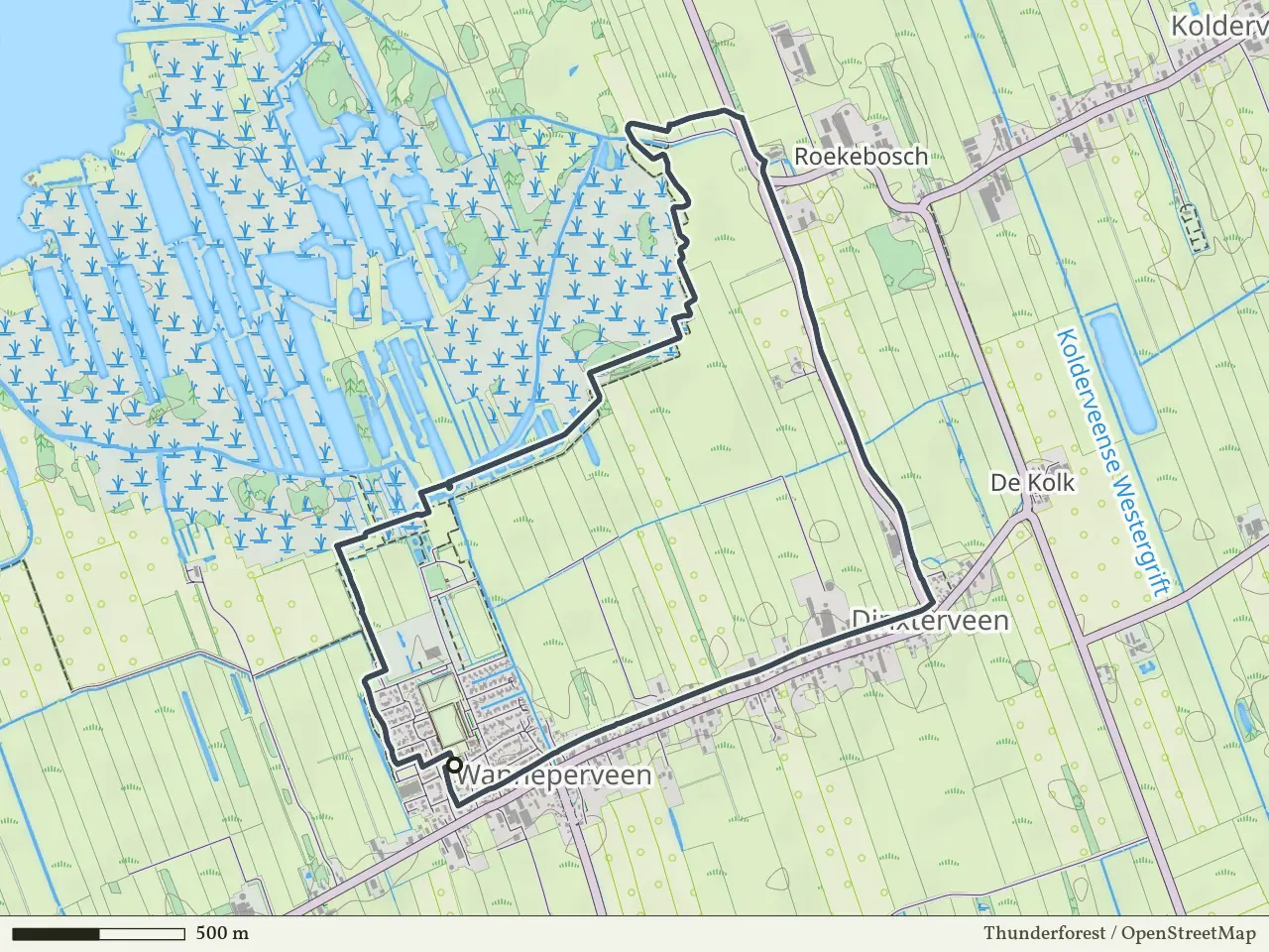Rode route vanaf Wanneperveen, Weerribben-Wieden