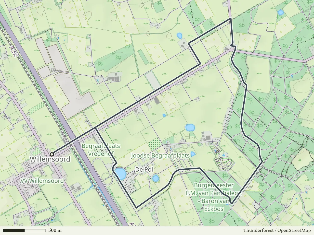 Gele route vanaf Willemsoord, Weerribben-Wieden