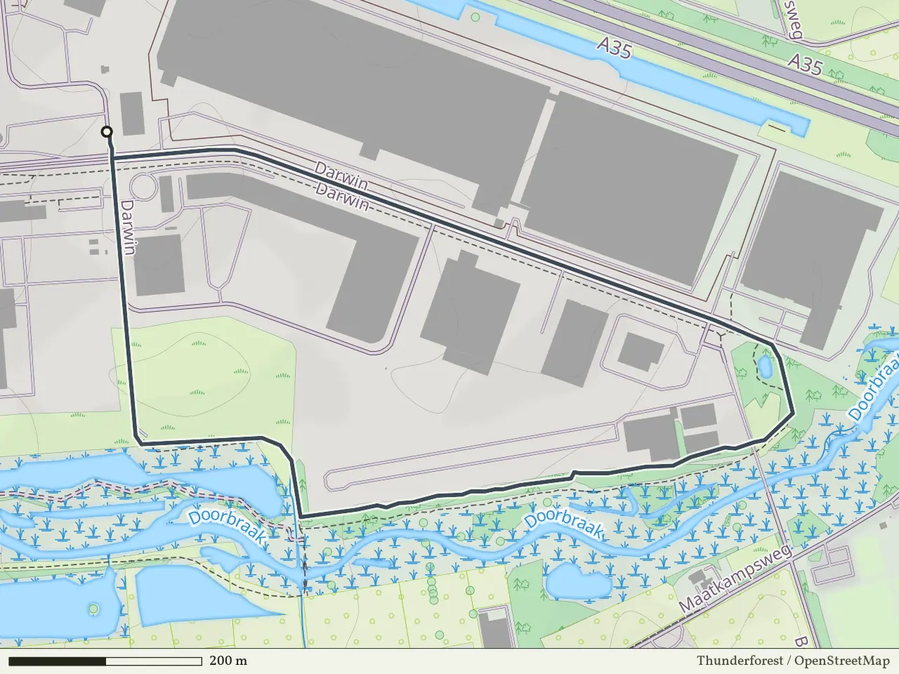 Groene route vanaf Blusvaten, Almelo