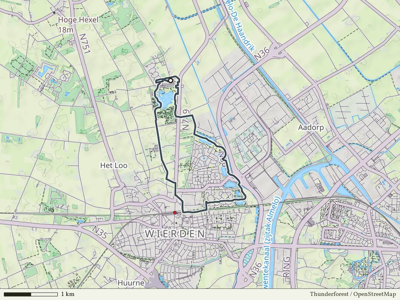 Blauwe route vanaf Het Lageveld, Wierden