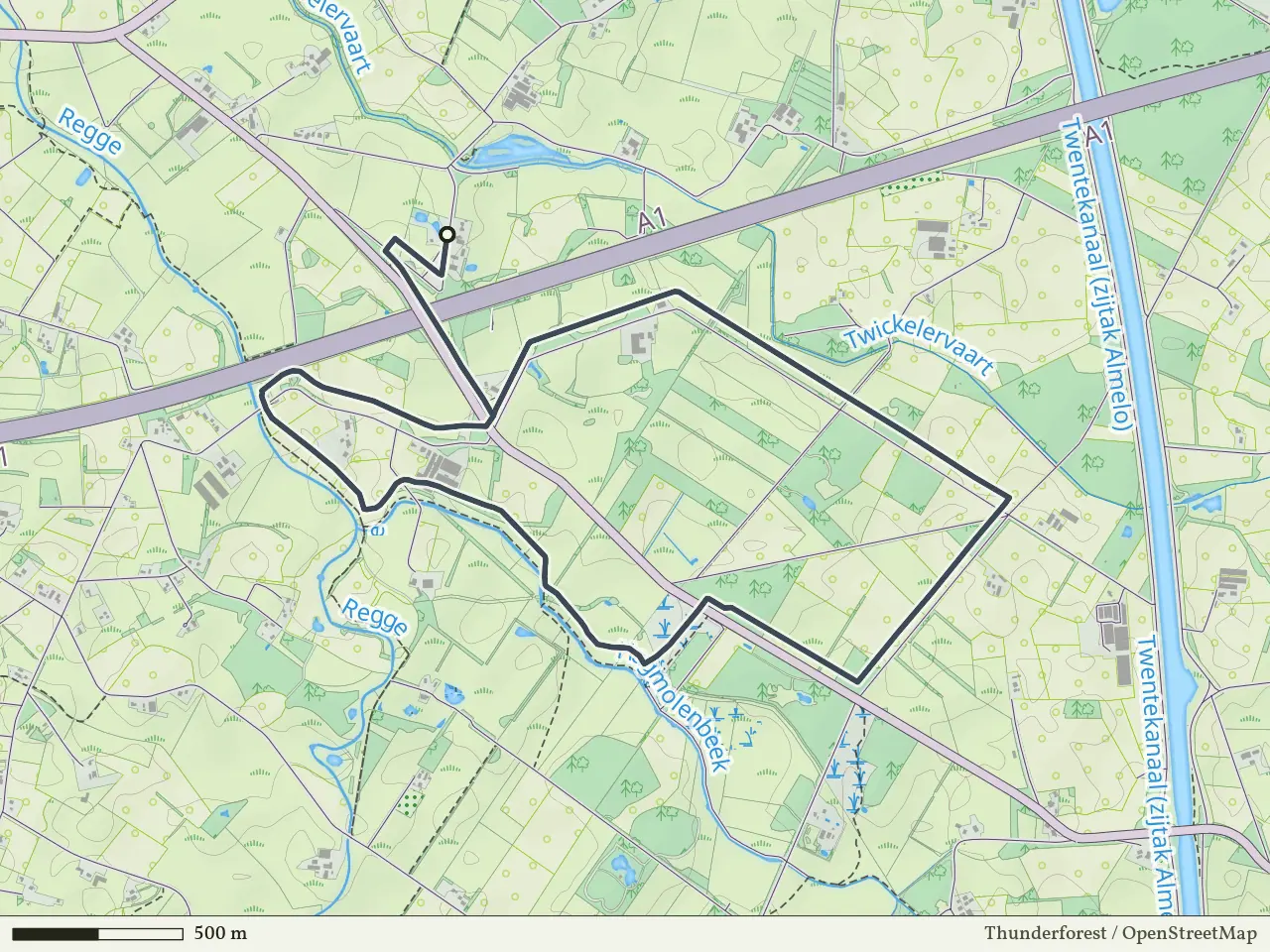 Paarse route vanaf Enterbroek, Enter