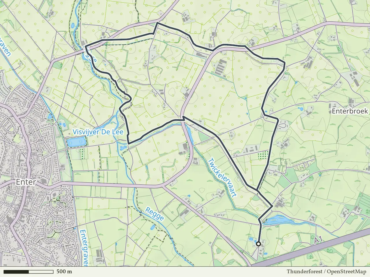 Rode route vanaf Enterbroek, Enter