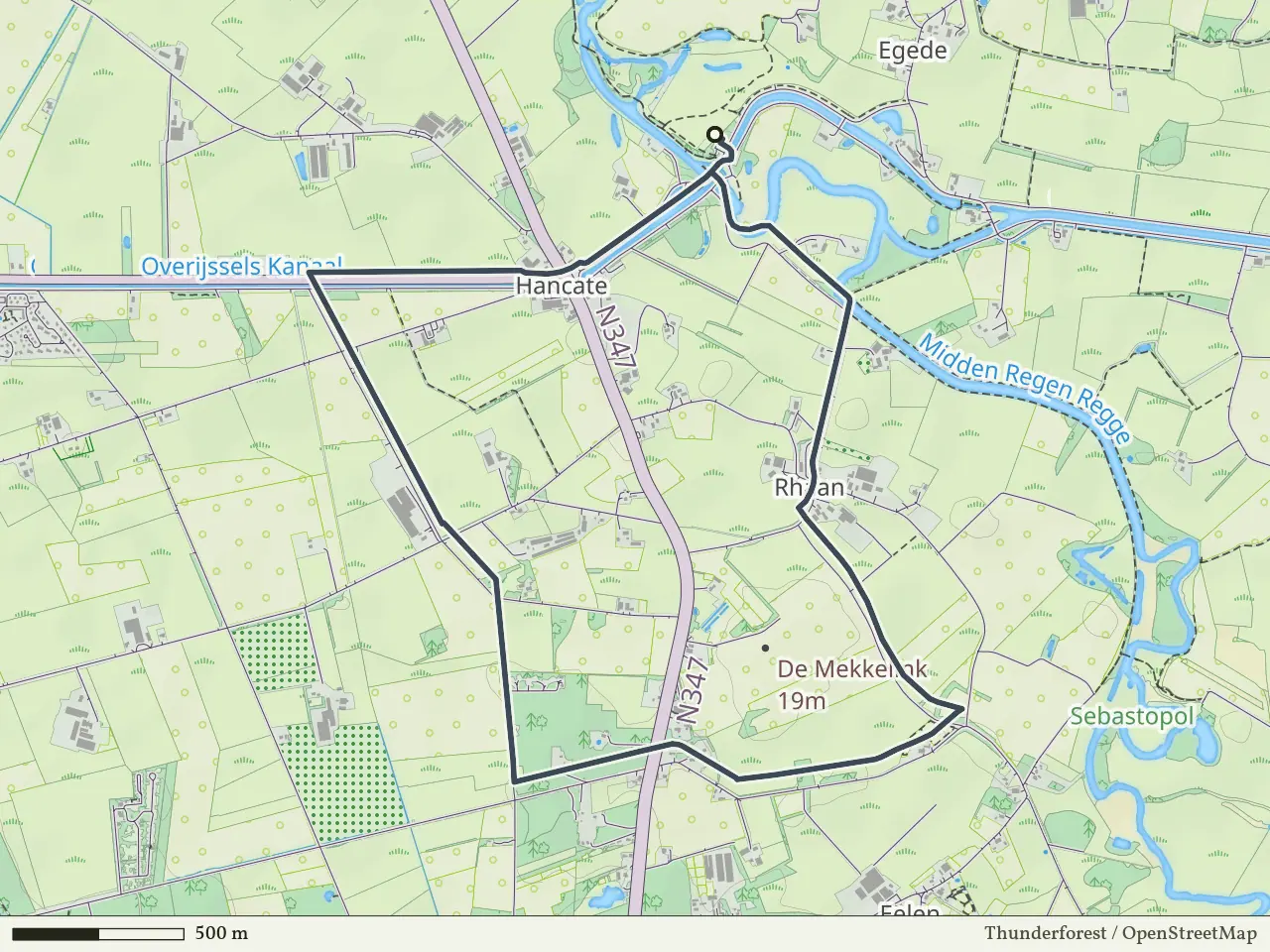 Oranje route vanaf Hankate-Egede, Hellendoorn