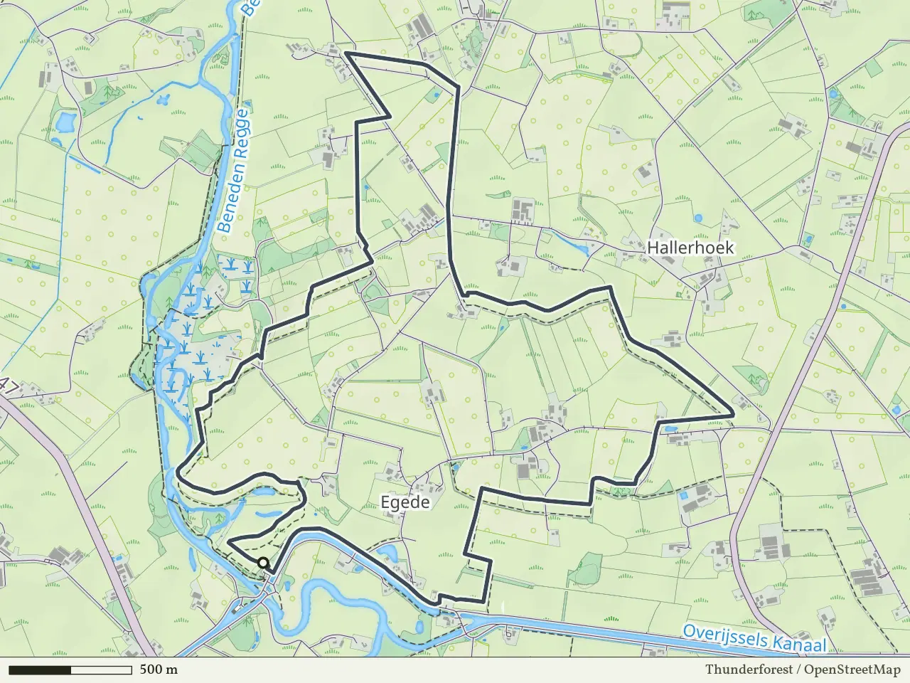 Rode route vanaf Hankate-Egede, Hellendoorn