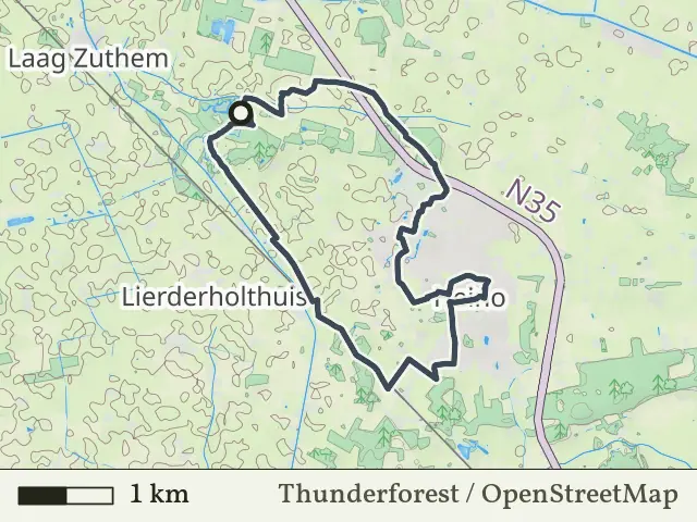 Gele route vanaf Den Alerdinck/De Colckhof, Laag Zuthem