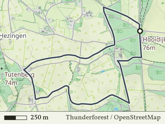 Gele route vanaf Brandtoren, Hezingen