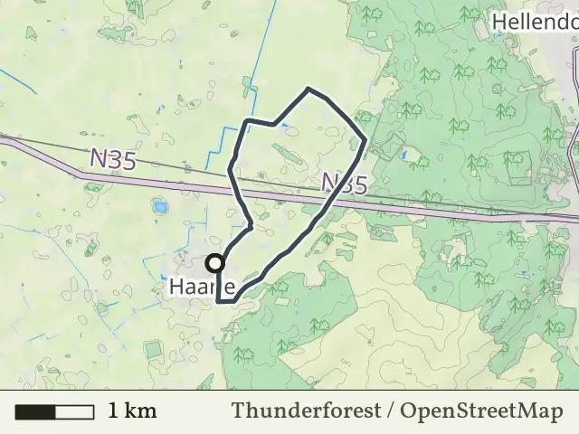 Paarse route vanaf Haarle, Hellendoorn