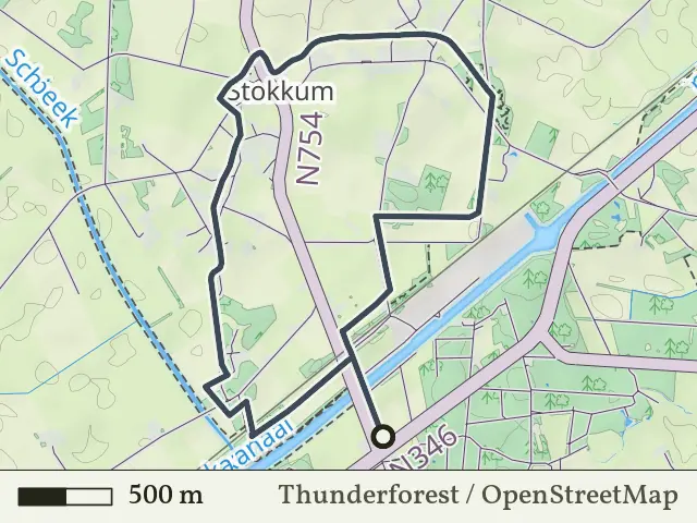 Rode route vanaf Westerflier, Markelo